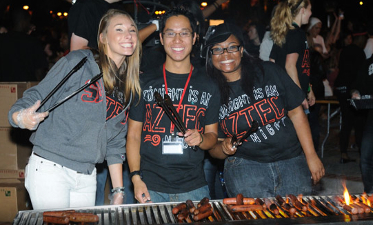 Aztec Nights BBQ and students