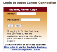 Login to Aztec career connection