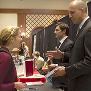 student at career fair