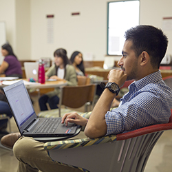 Student with laptop