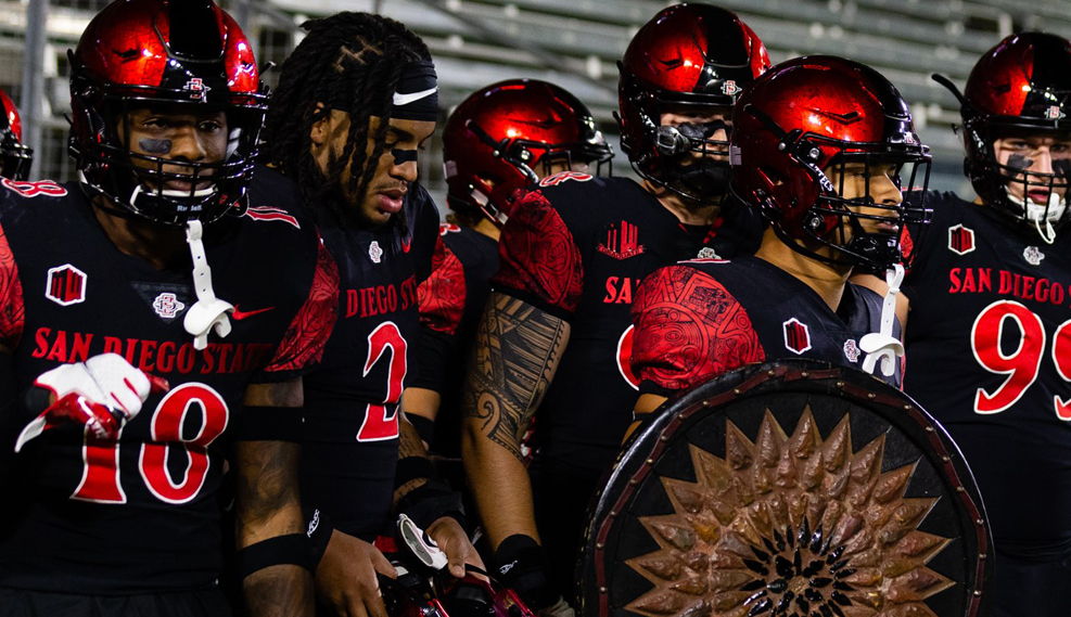 SDSU Football players entering the football field