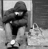 homeless person on street