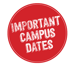 red circle: Important Campus Dates