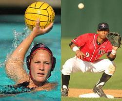 water polo and baseball action