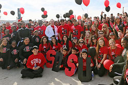 part of the SDSU contingent before the parade