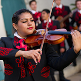 student playing violin