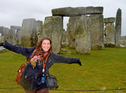 a girl at Stonehenge