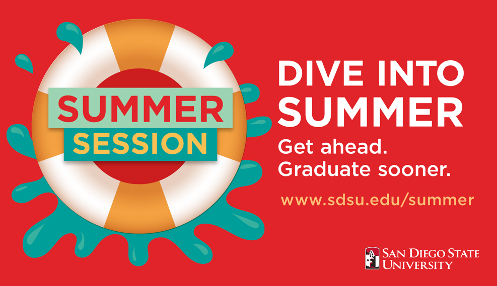 Summer School 2020 Banner - Dive into summer. Get ahead. Graduate sooner.